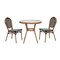 Flash Furniture Lourdes French Bistro 31.5in. Table, Black and White PE Rattan, Glass Top w/2 Stack Chairs SDA-AD641012-80-2002S-BKWH-NAT-GG - alternate 2